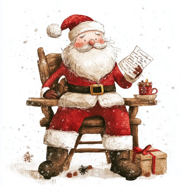 Santa Writing Letters Clipart