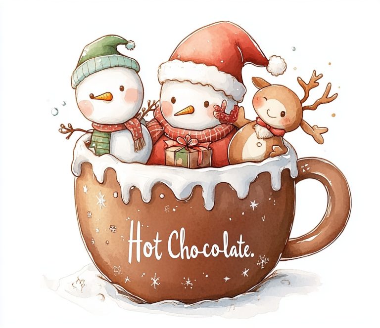 Santa and Friends in Hot Chocolate