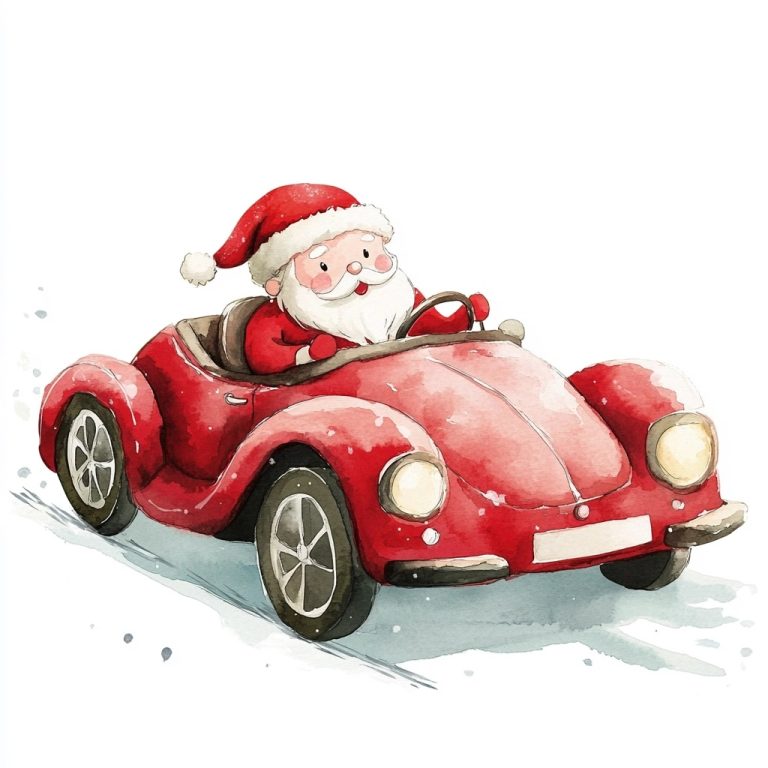 Santa in Sports Car