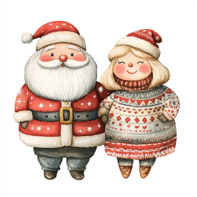 Scandinavian Santa Portrait Clipart