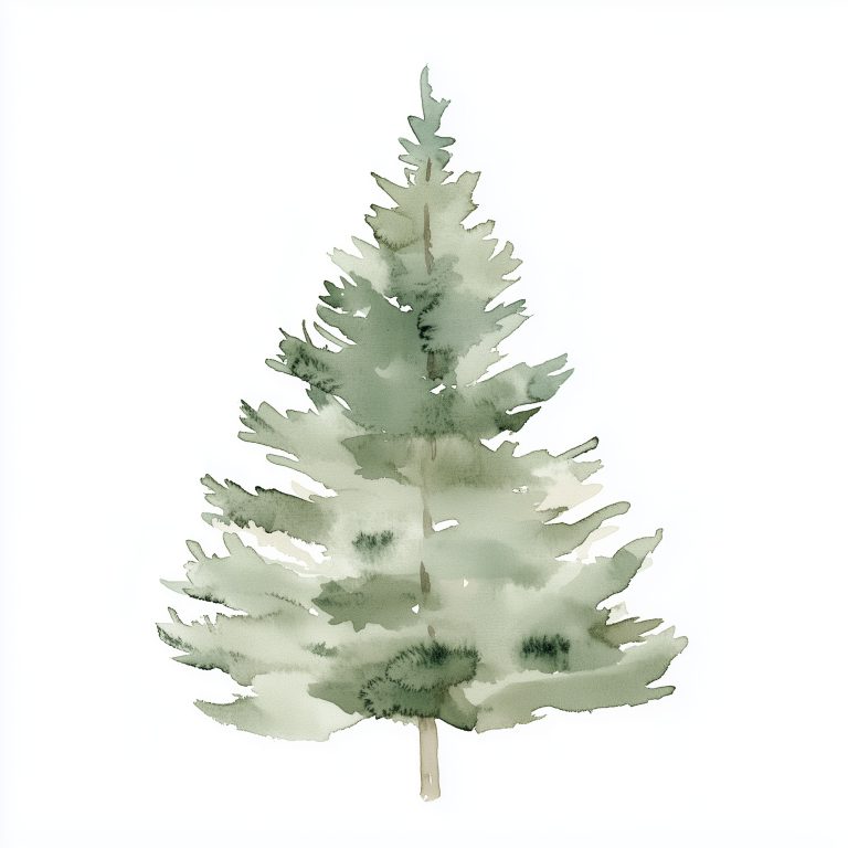 Scandinavian Watercolor Christmas Tree