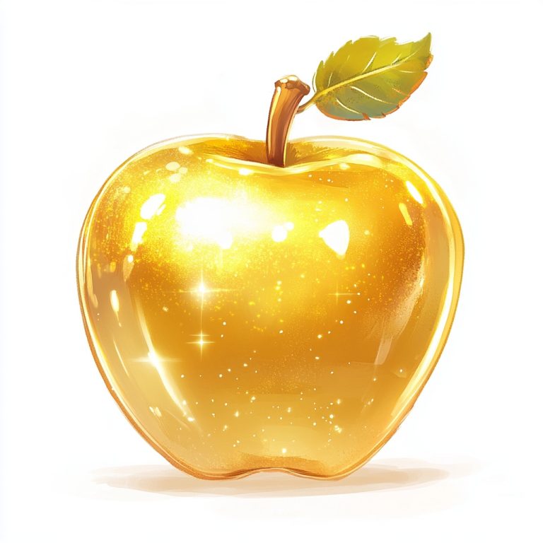 Shiny Golden Apple Illustration