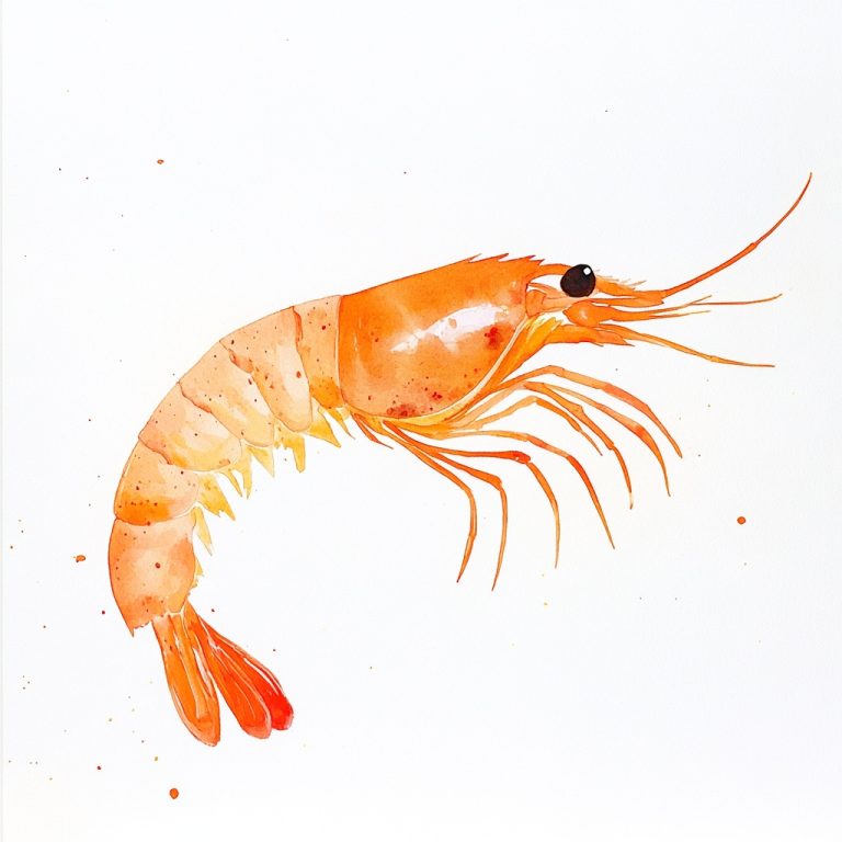 Shrimp on White Background