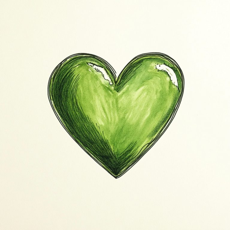 Simple Green Heart Illustration