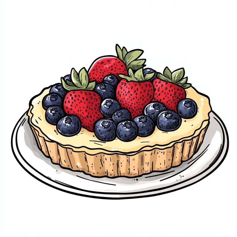 Simple Line Tart Illustration