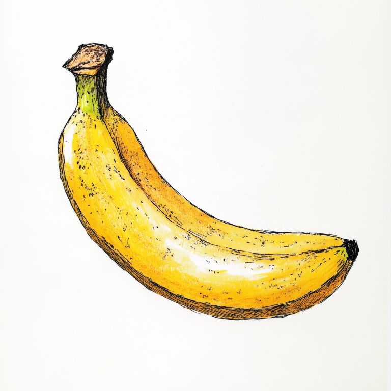 Sketched Banana on White