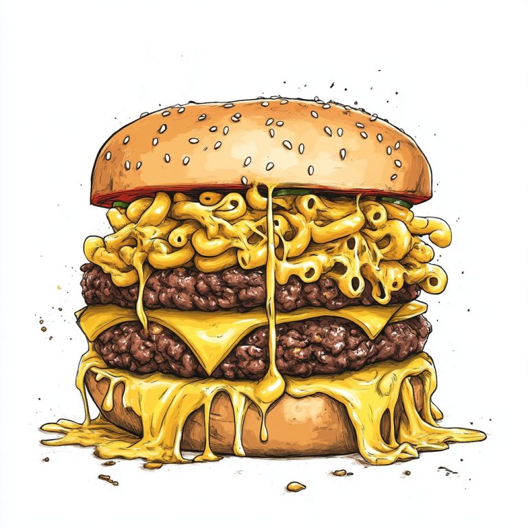 Sketchy Cartoon Burger Delight