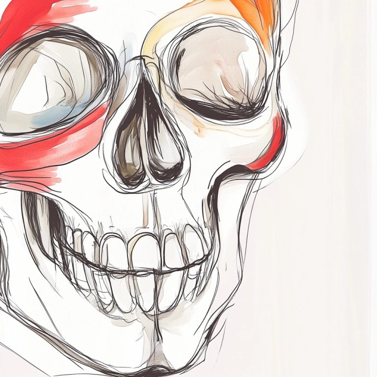 Skull in Detailed Illustration