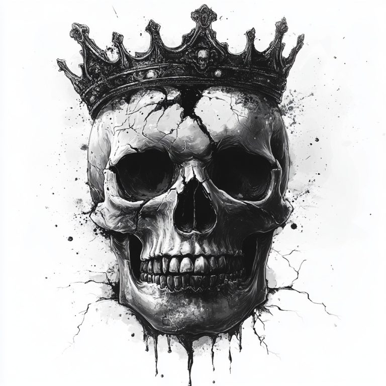 Skull with Crown Design