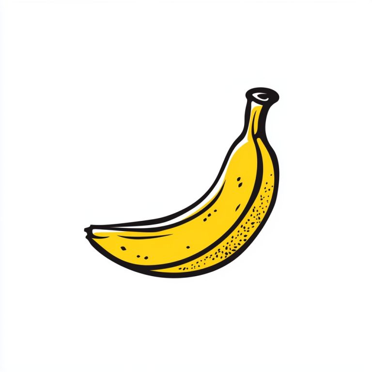 Sliced Banana Line Art