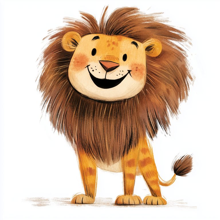 Smiling Lion Colored Sketch