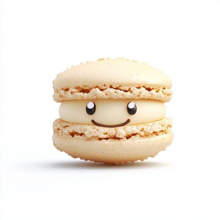 Smiling Macaroon Character Pixar