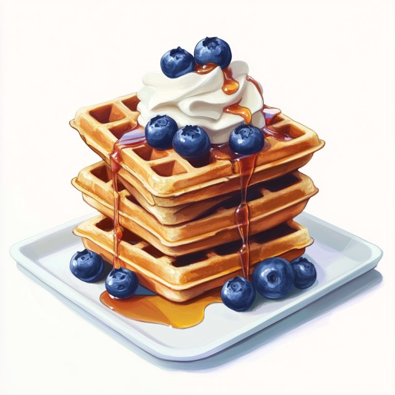 Stacked Waffles Illustration