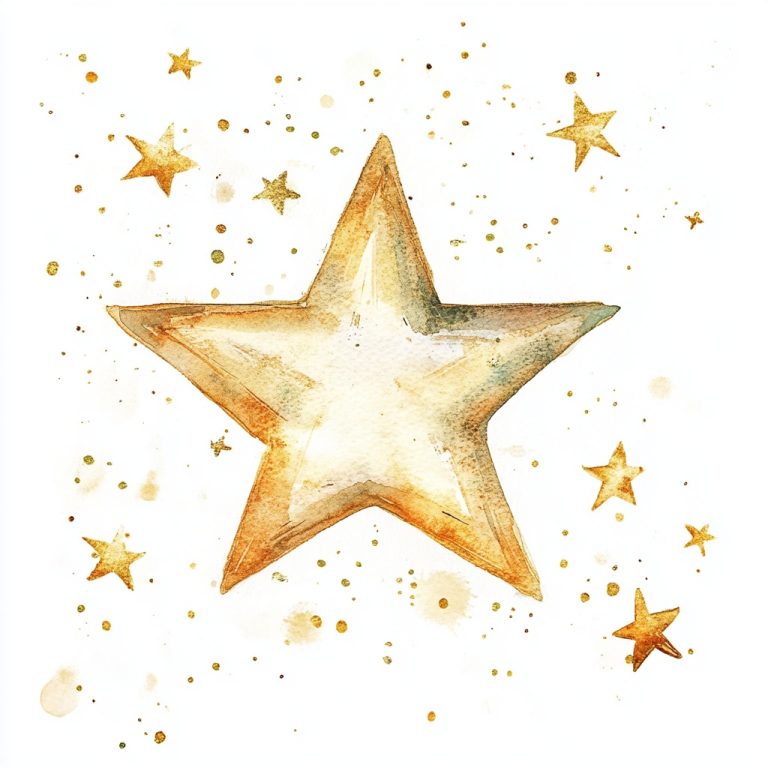 Starry Illustration on White