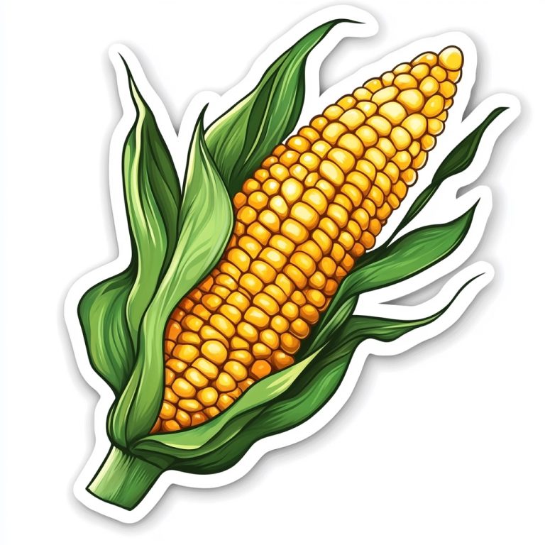 Sticker Corn on White