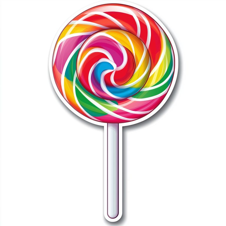 Sticker Lollipop on White