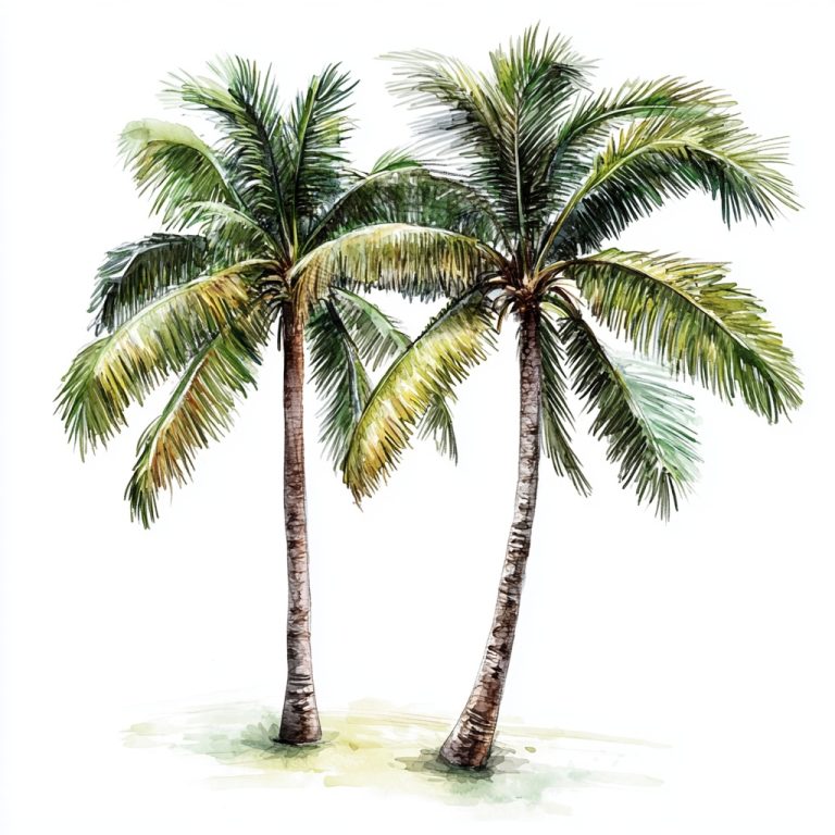 Stylish Palm Trees Sketch