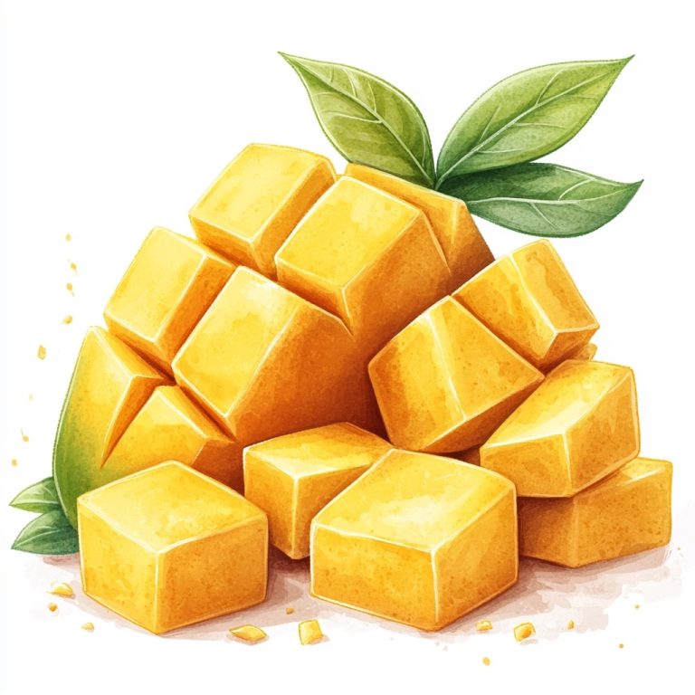 Stylized Mango Cubes Illustration