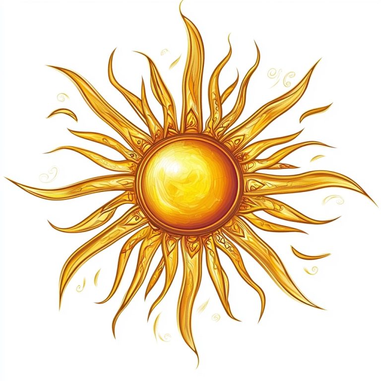 Sun Symbol on White