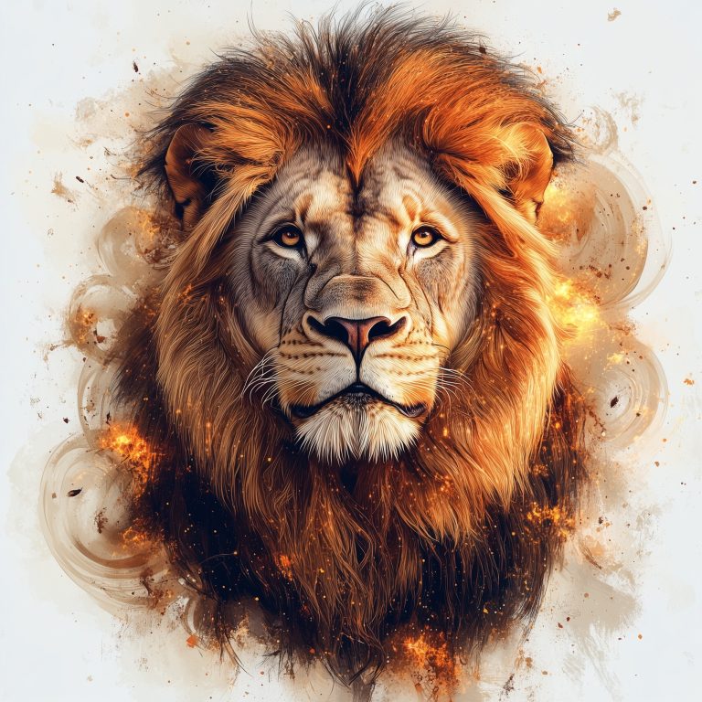 Surreal Lion in Galaxy