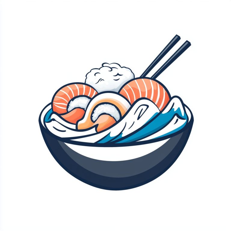 Sushi Logo with Waves