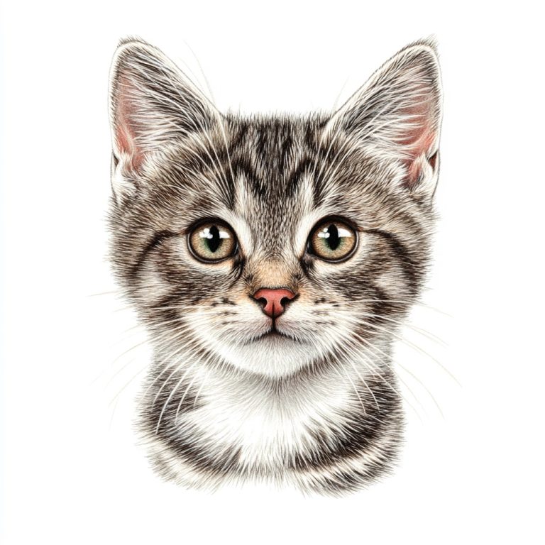 Tabby Cat Portrait in Colored Pencil