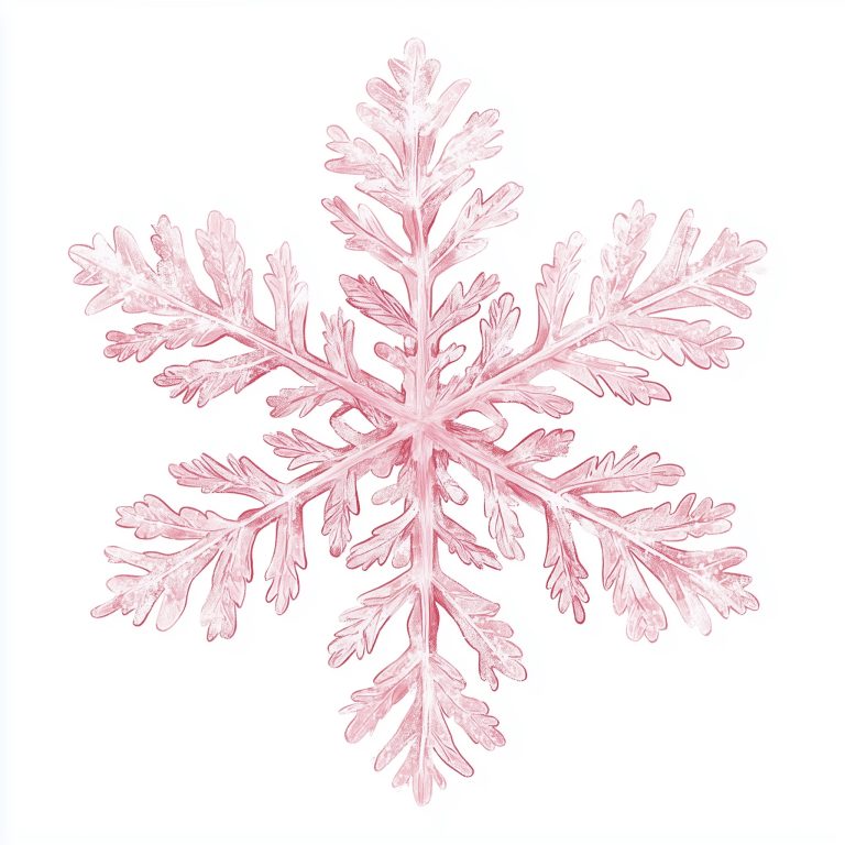 Textured Pink Snowflake Illustration