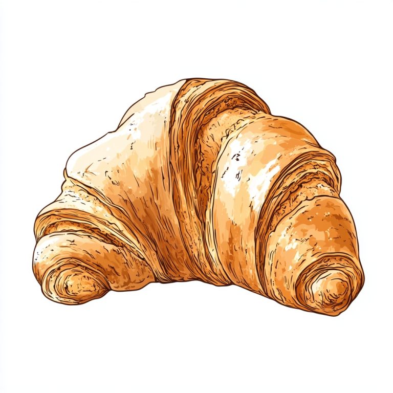 Thick Line Croissant Illustration