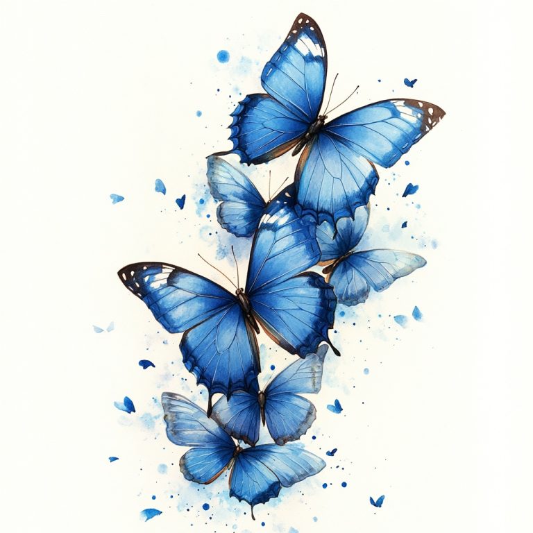 Tim Burton Style Blue Butterflies