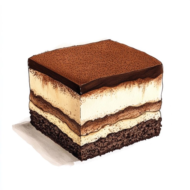 Tiramisu Slice Illustration