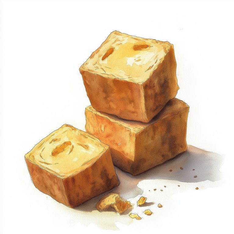 Toasted Bread Cubes Watercolor