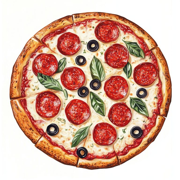 Top View Pizza Illustration