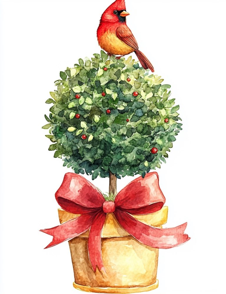 Topiary Tree with Cardinal