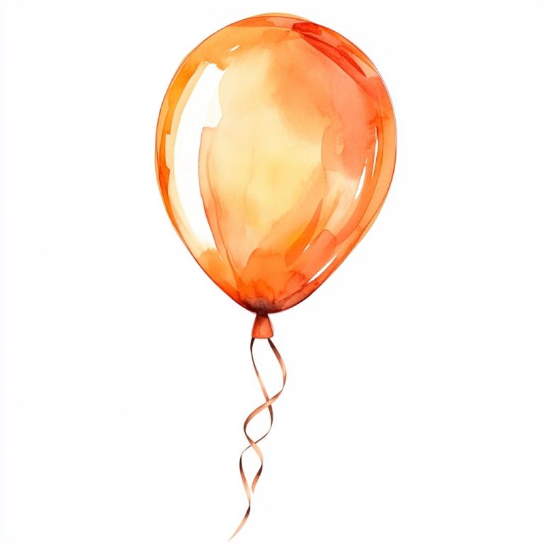 Translucent Orange Balloon Illustration