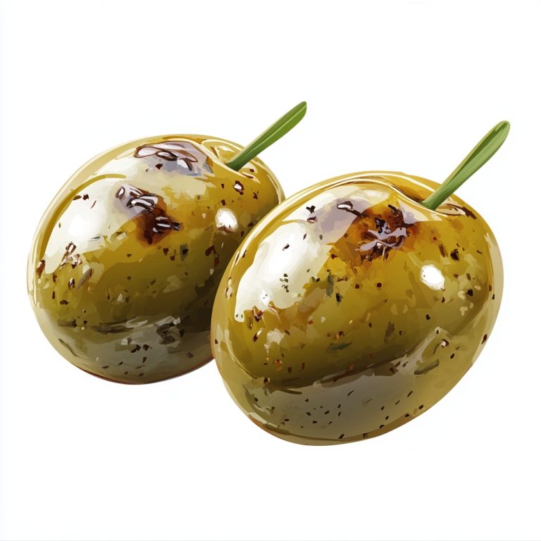 Transparent Grilled Green Olives