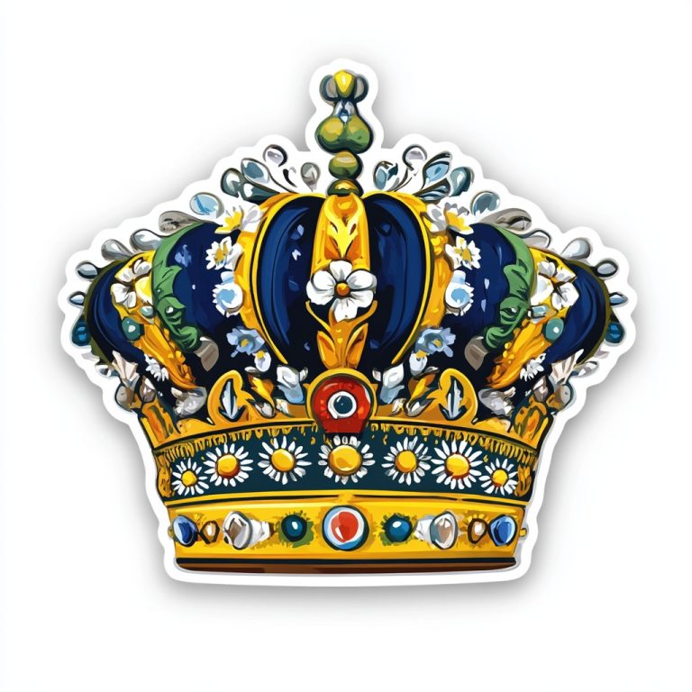 Ukrainian Crown Sticker Design