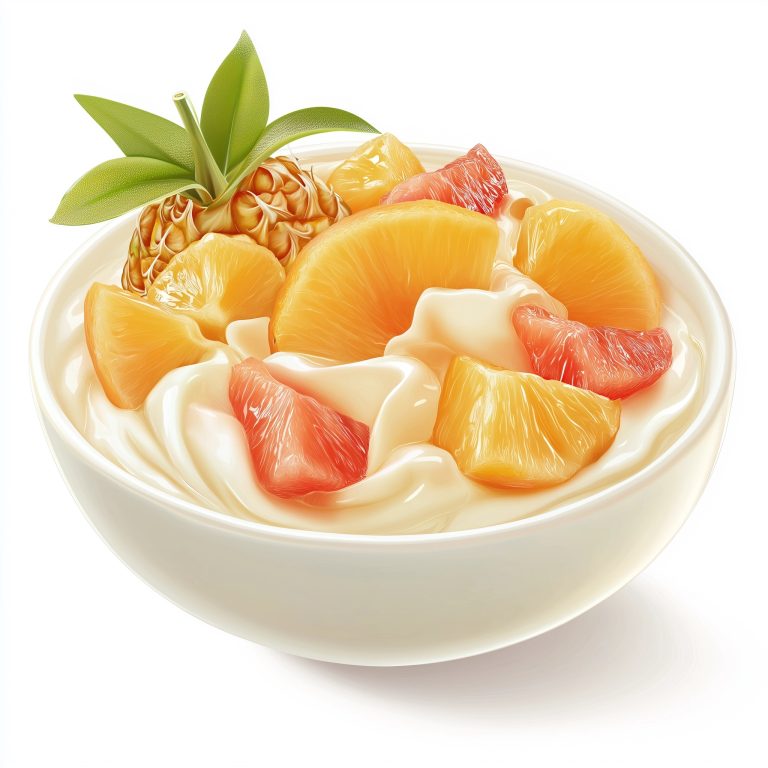 Ultra Realistic Yogurt with Fruits