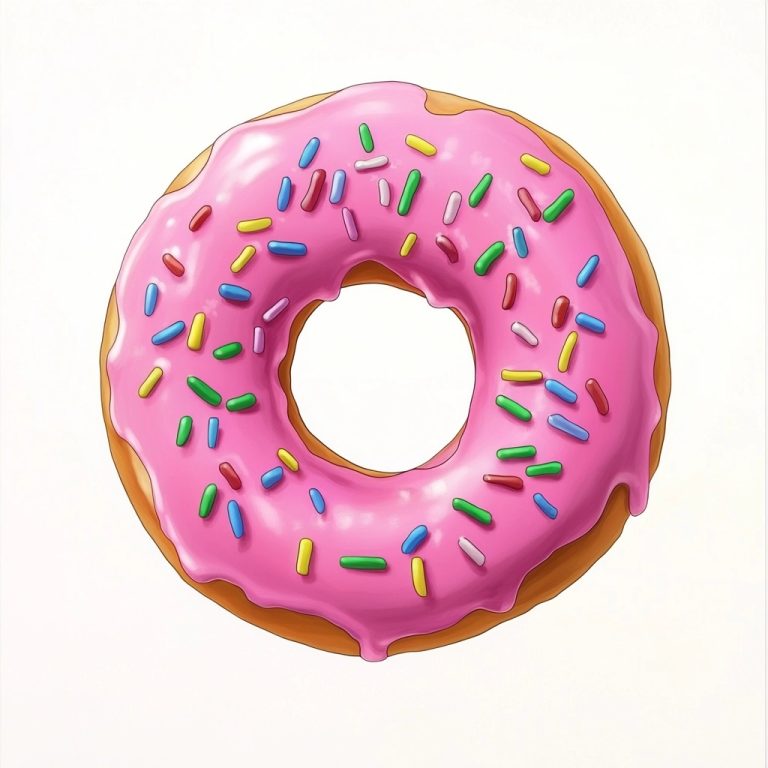 Vibrant Cartoon Donut Illustration