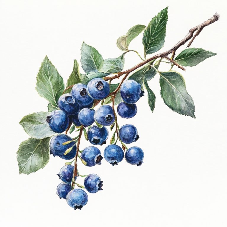 Vibrant Cluster of Blueberries Against a Crisp White Backdrop