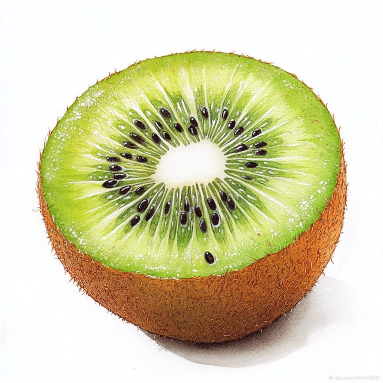 Vibrant Kiwi on White