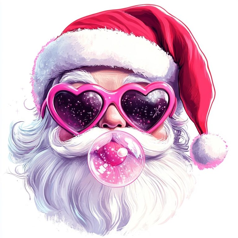 Vibrant Santa with Glasses