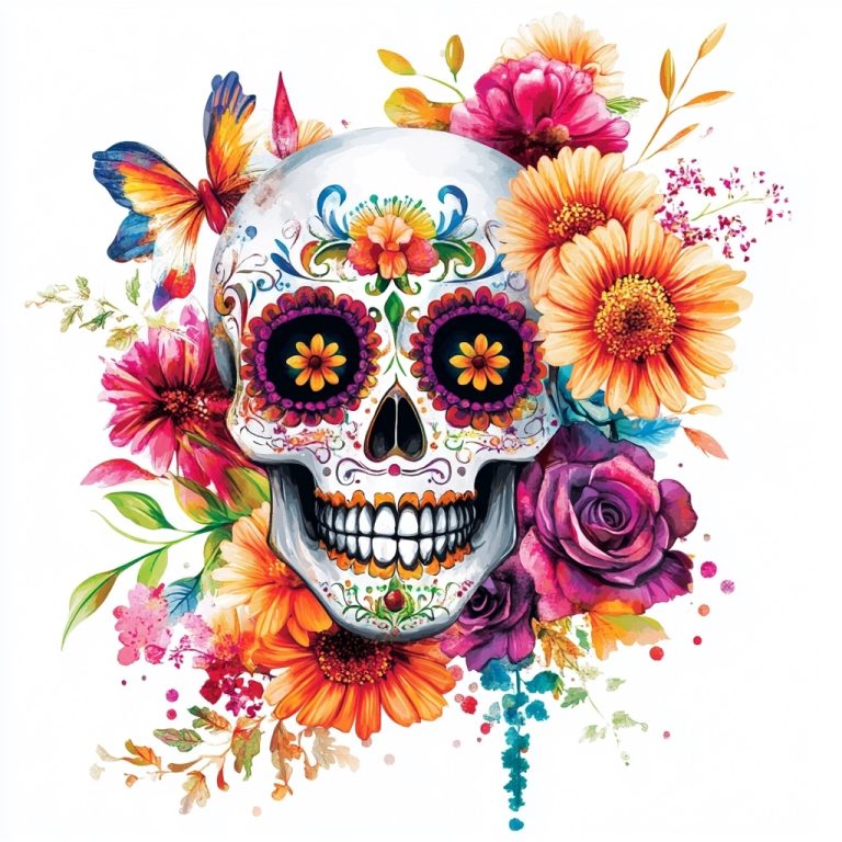 Vibrant Sugar Skull Design