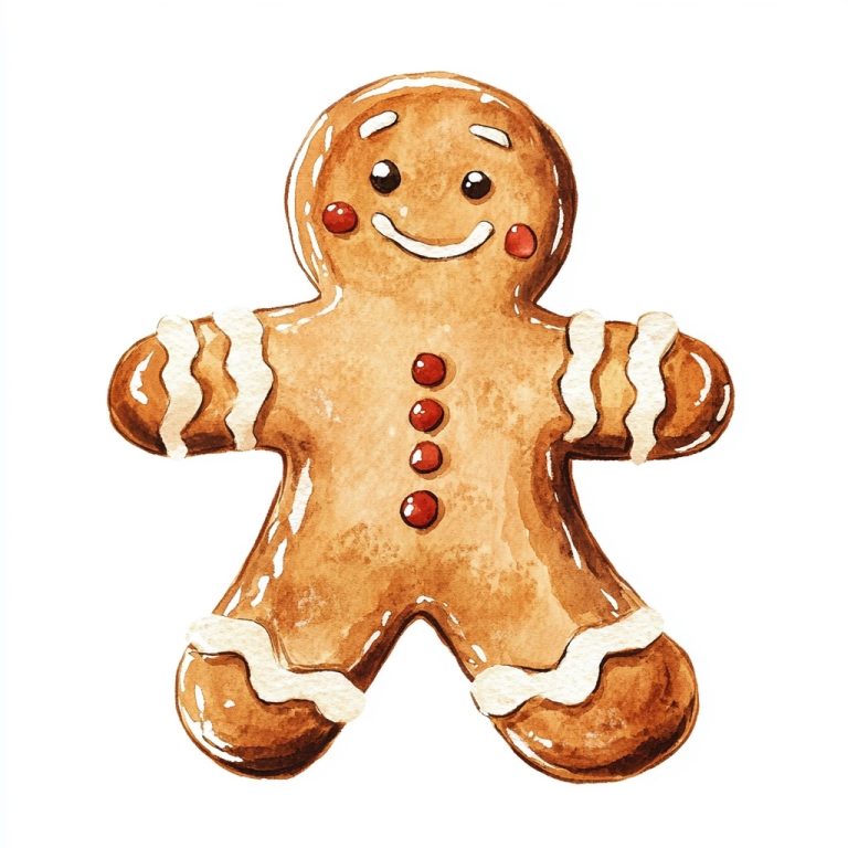 Vibrant Watercolor Gingerbread