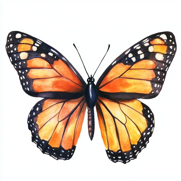 Vibrant Watercolor Monarch Clipart