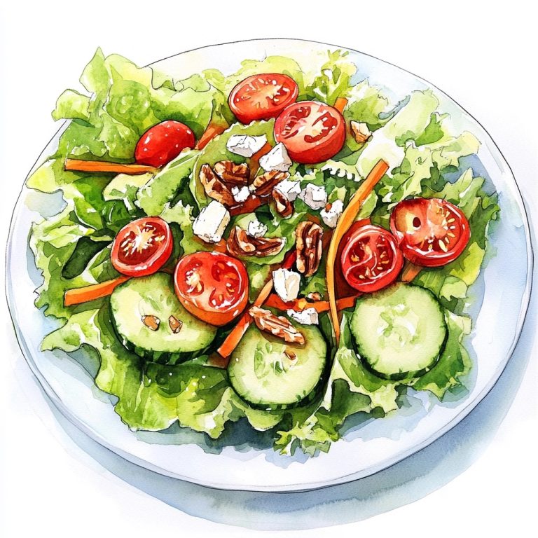 Vibrant Watercolor Salad Plate