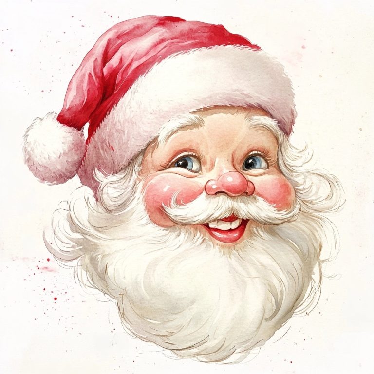 Vintage Cartoon Santa Head 1