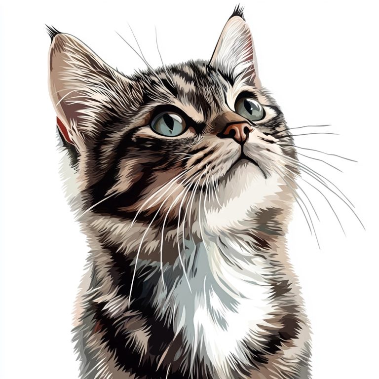 Vintage Cat Illustration 2D