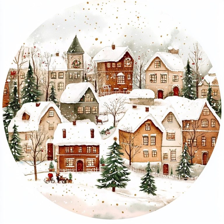 Vintage Christmas Town Circle