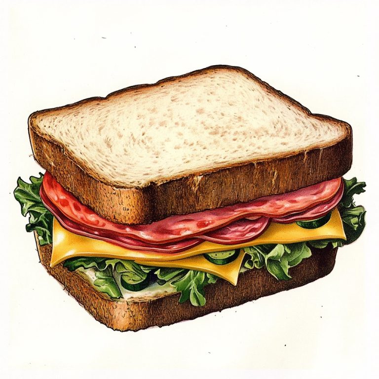 Vintage Clip Art Bologna Sandwich