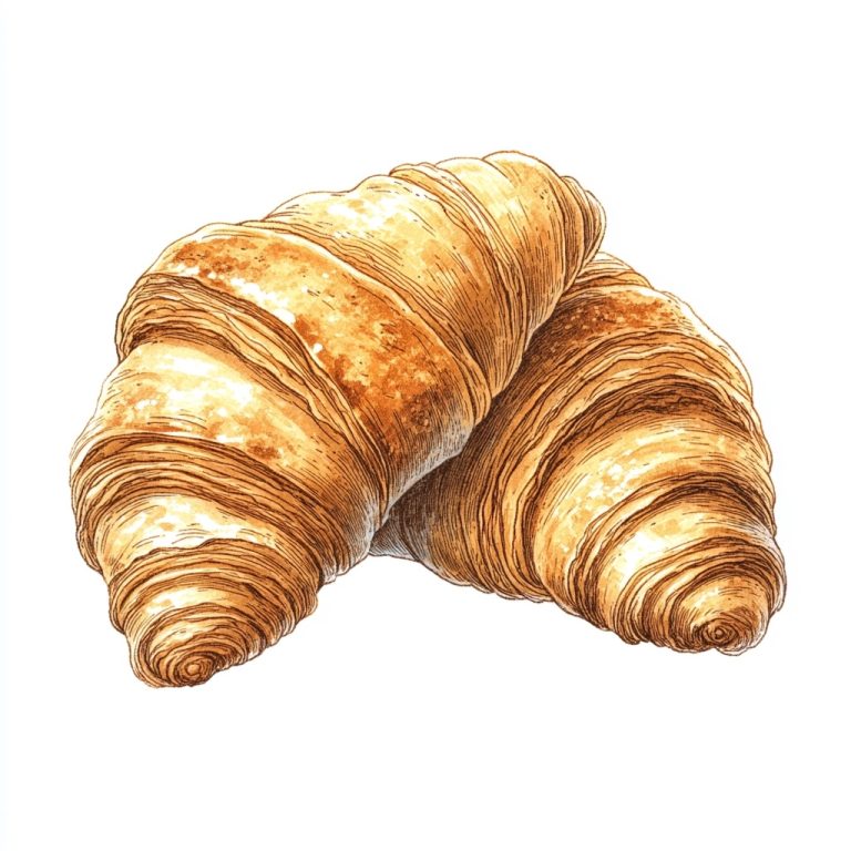 Vintage Croissants Illustration